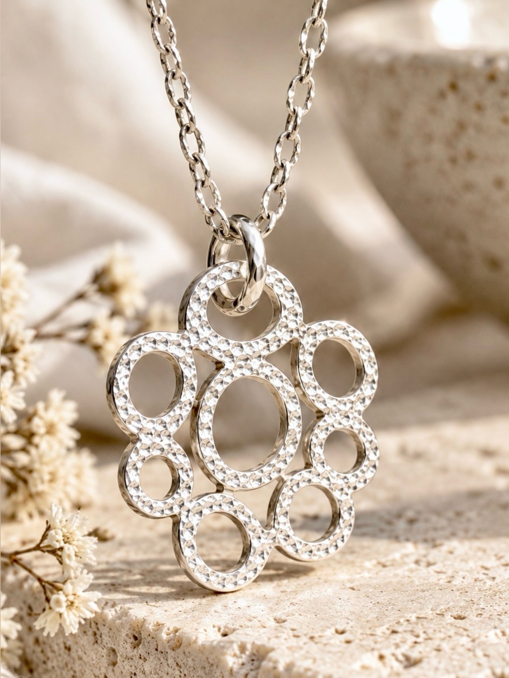 Ippolita Classico Sterling Silver Hammered Openwork Pendant Charm 925